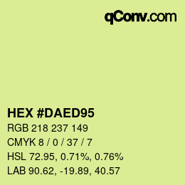 颜色代码: HEX #DAED95 | qconv.com