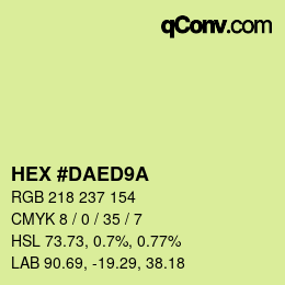 Color code: HEX #DAED9A | qconv.com