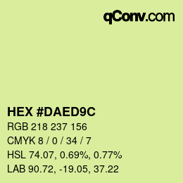 Color code: HEX #DAED9C | qconv.com