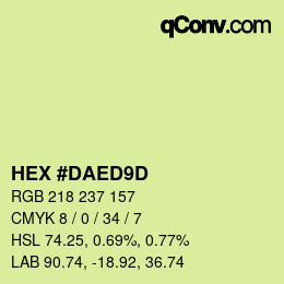 カラーコード: HEX #DAED9D | qconv.com