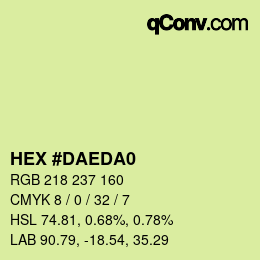 カラーコード: HEX #DAEDA0 | qconv.com