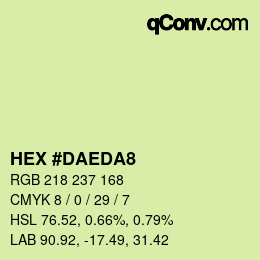 Color code: HEX #DAEDA8 | qconv.com