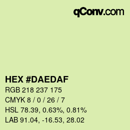 Color code: HEX #DAEDAF | qconv.com