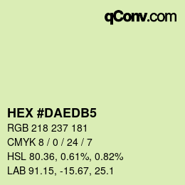 Color code: HEX #DAEDB5 | qconv.com