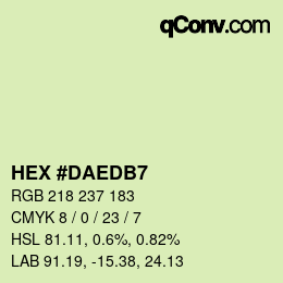 Color code: HEX #DAEDB7 | qconv.com