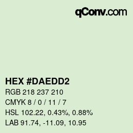 カラーコード: HEX #DAEDD2 | qconv.com