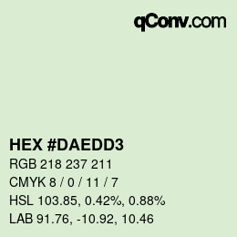 カラーコード: HEX #DAEDD3 | qconv.com