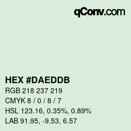 カラーコード: HEX #DAEDDB | qconv.com