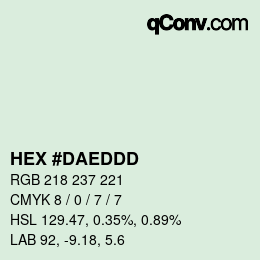 カラーコード: HEX #DAEDDD | qconv.com