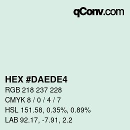 Código de color: HEX #DAEDE4 | qconv.com