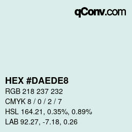 カラーコード: HEX #DAEDE8 | qconv.com