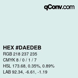Color code: HEX #DAEDEB | qconv.com