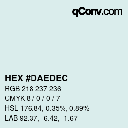 Color code: HEX #DAEDEC | qconv.com