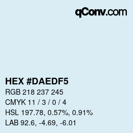 カラーコード: HEX #DAEDF5 | qconv.com