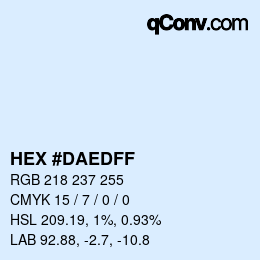 颜色代码: HEX #DAEDFF | qconv.com