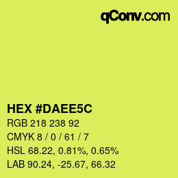 カラーコード: HEX #DAEE5C | qconv.com