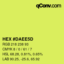 Color code: HEX #DAEE5D | qconv.com