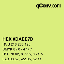 颜色代码: HEX #DAEE7D | qconv.com