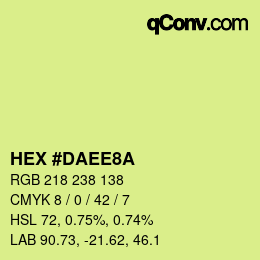 Código de color: HEX #DAEE8A | qconv.com