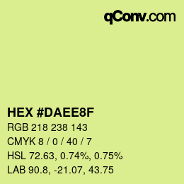 Color code: HEX #DAEE8F | qconv.com