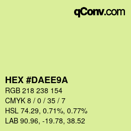 カラーコード: HEX #DAEE9A | qconv.com