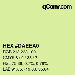 颜色代码: HEX #DAEEA0 | qconv.com