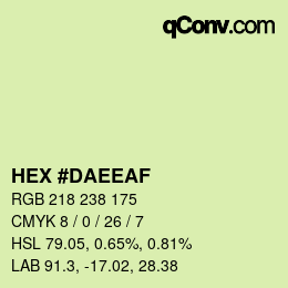 カラーコード: HEX #DAEEAF | qconv.com