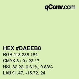 カラーコード: HEX #DAEEB8 | qconv.com