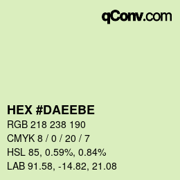 カラーコード: HEX #DAEEBE | qconv.com