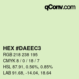 Color code: HEX #DAEEC3 | qconv.com