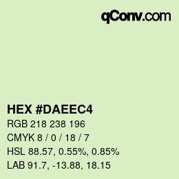 カラーコード: HEX #DAEEC4 | qconv.com