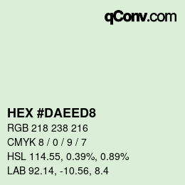 カラーコード: HEX #DAEED8 | qconv.com