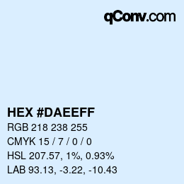 颜色代码: HEX #DAEEFF | qconv.com