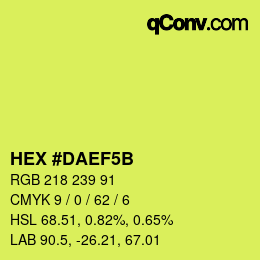 Color code: HEX #DAEF5B | qconv.com