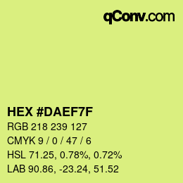 Color code: HEX #DAEF7F | qconv.com