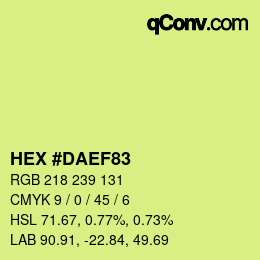 颜色代码: HEX #DAEF83 | qconv.com