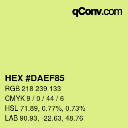 Color code: HEX #DAEF85 | qconv.com