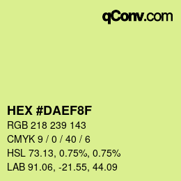 Color code: HEX #DAEF8F | qconv.com