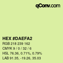 Color code: HEX #DAEFA2 | qconv.com