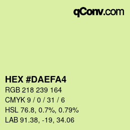 颜色代码: HEX #DAEFA4 | qconv.com