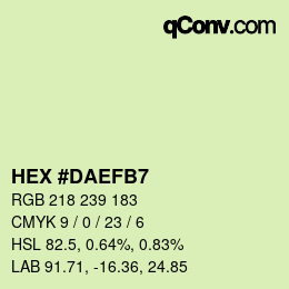 カラーコード: HEX #DAEFB7 | qconv.com