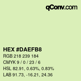 カラーコード: HEX #DAEFB8 | qconv.com