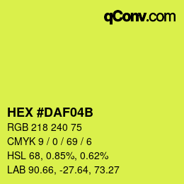 Color code: HEX #DAF04B | qconv.com