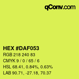 颜色代码: HEX #DAF053 | qconv.com
