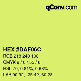 Color code: HEX #DAF06C | qconv.com