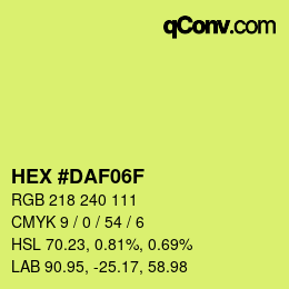 Farbcode: HEX #DAF06F | qconv.com