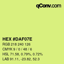 カラーコード: HEX #DAF07E | qconv.com
