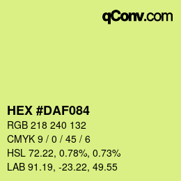 カラーコード: HEX #DAF084 | qconv.com