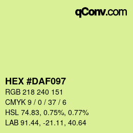 Color code: HEX #DAF097 | qconv.com