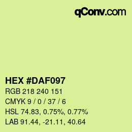カラーコード: HEX #DAF097 | qconv.com